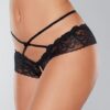 Adore Dare Me Cross Waist Open Lace Panty Black O/s