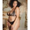 Allure Lace Peek A Boo Bralette & Panty Black Qn