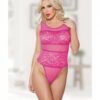 Allure Heather & Lace Teddy Hot Pink O/s
