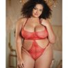 Allure Halter Ouverte Lace Teddy Black Qn