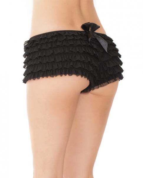 Ruffle Shorts Back Bow Detail Black XXL - Image 2