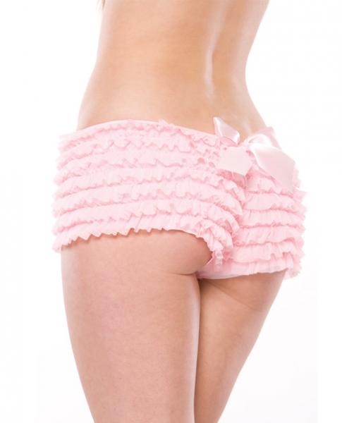 Ruffle Shorts Back Bow Detail Pink XXL - Image 2