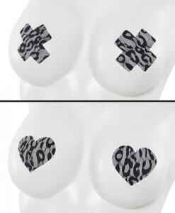 Leopard Lace Pasties - Pack Of 2 (heart & Cross)
