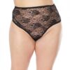 Stretch Lace High Waist Thong Black Os/xl