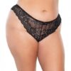 Scallop Stretch Lace High Leg Panty Black Os/xl