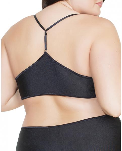 Cupless Underbust Bra Adjustable T-Back Black OS/XL - Image 3