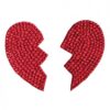 Rhinestone Broken Heart Reusable Pastie Red O/S