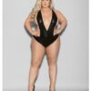 Euphoria Wet Look Deep V Teddy Black O/q