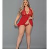 Euphoria Shorty Babydoll & Open Panty Red Qn