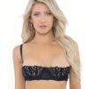 Lace Bra W/underwire Boning Cups Black 38