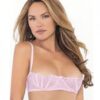 Lace Bra W/underwire Boning Cups Pink 38
