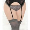 Satin & Lace Garterbelt Black 3x/4x