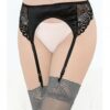 Satin & Lace Garterbelt Black Lg