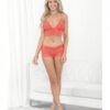 Neon Cami W/wide Elastic Band & Booty Short Neon Coral Sm