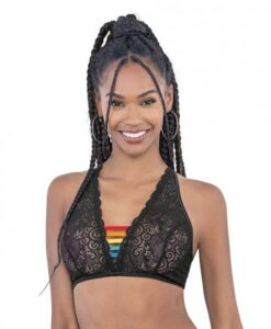 Pride Lace Rainbow Strappy Top Black O/s