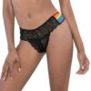 Pride Lace Rainbow Side Straps Panty Black O/s