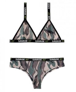 Vibes Savage AF Bralette & Cheeky Panty Camouflage L/XL