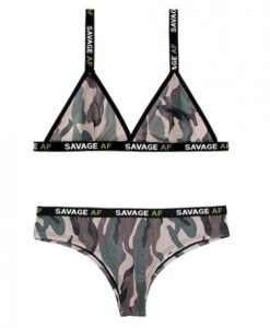 Vibes Savage AF Bralette & Cheeky Panty Camouflage M/L