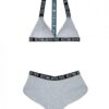 Vibes Resting Bitch Face Bralette & Retro Shorts Gray S/M