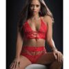 O Ring Halter Top & Boyshort Candy Red O/s