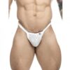 Male Basics Y Buns Thong White Sheer Xl