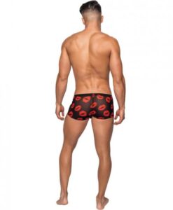 Alternative view of Kiss Me Stretch Mesh Mini Shorts Black Red Small