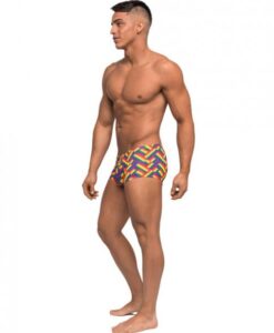 Alternative view of Pride Fest Contoured Pouch Mini Shorts Rainbow Lg