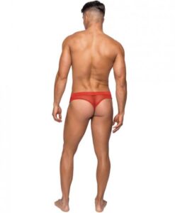 Alternative view of Male Power Hose Mesh Thong Red L/XL