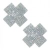 Neva Nude Cross Crystal Jewel Reusable Silicone Nipple Pasties - Clear O/s