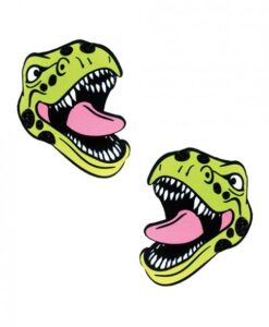 Neva Nude Black Light  Dinosaur Pasties - Green O/s