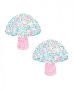 Neva Nude Black Light Glitter Shroom Pasties - Pink/white O/s