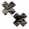 Neva Nude Robo Meltdown Holographic X Factor Pasties - Black/silver O/s