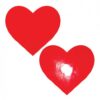 Neva Nude Vixen Queen Status Wet Vinyl Heart Pasties - Red Qn