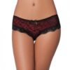 Cage Back Lace Panty Black Red L/XL