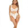 Sadie Underwire Lace Bra & High Waist Panty Bright White Lg