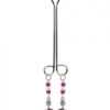Bijoux Cli Clamp Double Loop with Heart Charm & Fuchsia Beads