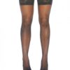 Rhinestone Thigh High W/silicone Black O/s