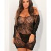 Seductive Lace Dress Black 3X/4X
