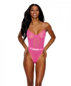 Mesh Underwire Teddy Hot Pink Xl
