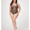 Fishnet Strappy High Cut Leg Teddy Black 3x/4x