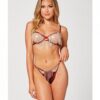 Holiday Rhinestone Bra W/underwire Open Cup & G-string Wine L/xl