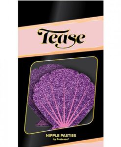 Alternative view of Mermaid Glitter Purple & Pink Seashell Pasties O/S