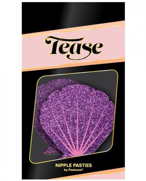 Mermaid Glitter Purple & Pink Seashell Pasties O/S - Image 2