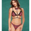 Teacher's Pet Baddie Schoolgirl Top W/bow Tie & Panty Red/black S/m