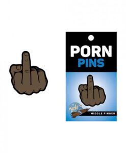 Wood Rocket Middle Finger Pin - Brown