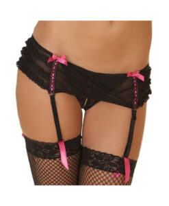Rene Rofe Crotchless Mesh Skirted Thong M/L