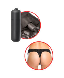 Alternative view of Hanky Spank Me Vibrating Panty Black Lace Thong