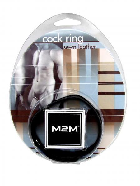 M2M Cock Ring Leather 3 Snaps Black - Image 3