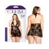 Curve Stretch Lace Chemise & Matching G-string Black 3x/4x