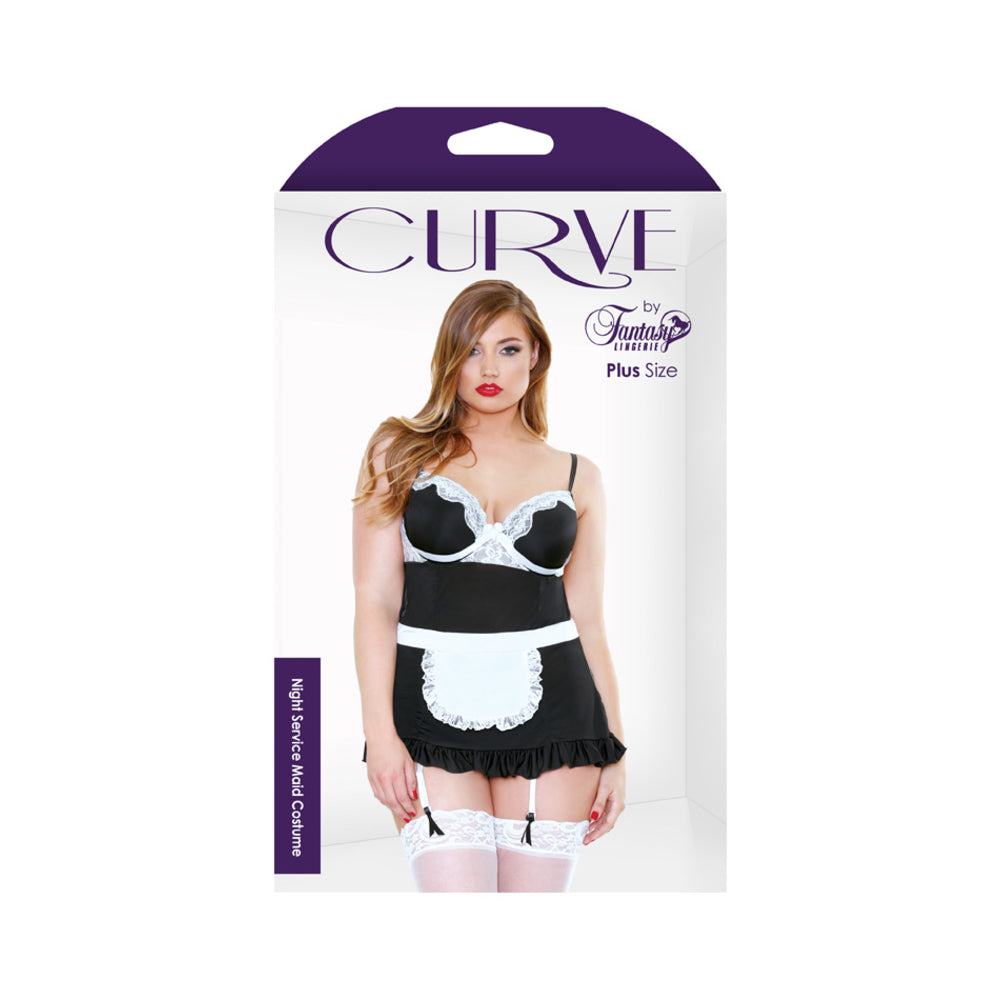 Night Service Maid Costume Babydoll & Ruffle Panty 1X/2X - Image 3